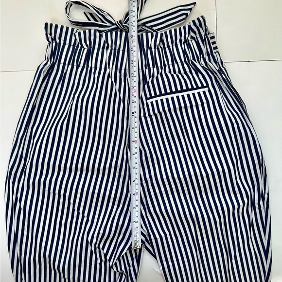 Zara Striped Paper Bag Pants blue white size S - Picture 9 of 11